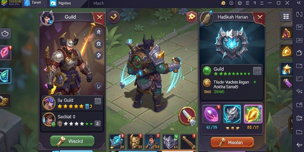 Tampilan awal permainan yang menarik dengan karakter Viking.